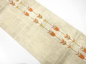 アンティーク　引箔矢羽根模様織出し袋帯（材料）